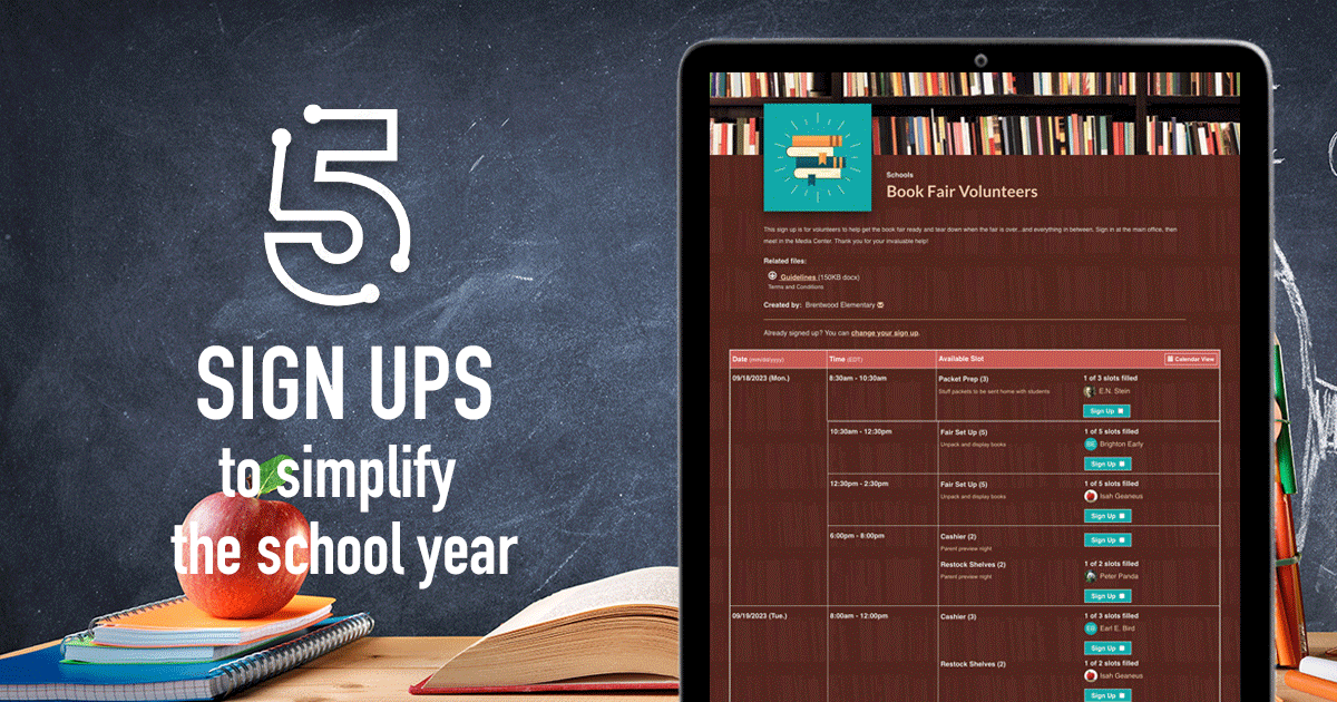 5 Sign Ups to Simplify the School Year